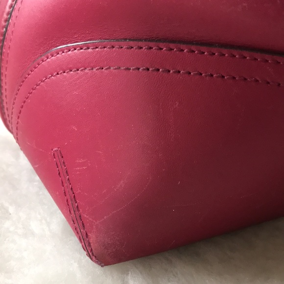 Ann Taylor magenta leather large satchel - Picture 14 of 17